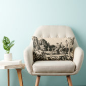 ヴィンテージのモノトーンのなタンデム自転車の人の女性の自然 ランバークッション (椅子)