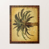 ヴィンテージのヤシの木-熱帯カスタマイズテンプレート ジグソーパズル (縦)