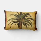 ヴィンテージのヤシの木-熱帯カスタマイズテンプレート ランバークッション (裏面)