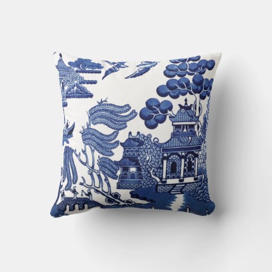 ヴィンテージのヤナギパターン クッション (裏面)