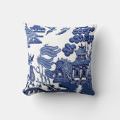 ヴィンテージのヤナギパターン クッション (正面)