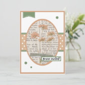 ヴィンテージのヤロー 詳細は裏側 誕生日 招待状 (スタンド正面)