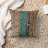 ヴィンテージのヤード尺の枕 クッション (ブランケット)