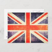 ヴィンテージのユニオンジャックの旗 ポストカード (正面/裏面)