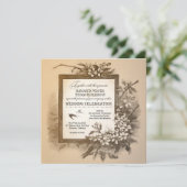ヴィンテージのユニークエレガントな結婚式招待状 招待状 (スタンド正面)