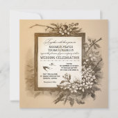 ヴィンテージのユニークエレガントな結婚式招待状 招待状 (正面)