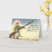 ヴィンテージのユーモアのあるな軍の軍隊カード カード (黄色い花)