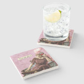 ヴィンテージのユーモアのコースター ストーンコースター (横)