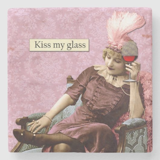 ヴィンテージのユーモアのコースター ストーンコースター (正面)