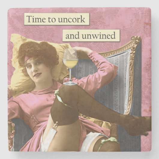 ヴィンテージのユーモアのコースター ストーンコースター (正面)