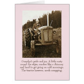 ヴィンテージのユーモアの祖父のトラクターカード (正面)