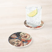 ヴィンテージのユーモア、笑うサーカスのピエロおよび警察 コースター (側面)