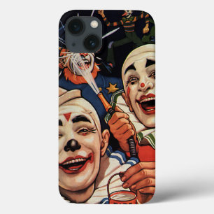 ヴィンテージのユーモア、笑うサーカスのピエロおよび警察 iPhone 13ケース