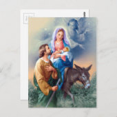 ヴィンテージのヨセフとマリーと赤ちゃんイエス ポストカード (正面/裏面)