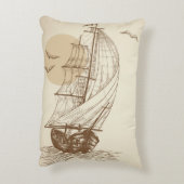 ヴィンテージのヨット アクセントクッション (裏面(縦))