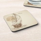 ヴィンテージのヨット コースター (左側)
