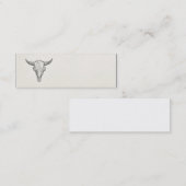 ヴィンテージのヨーロッパのバイソンのスカルのアンティークのテンプレート スキニー名刺 (正面/裏面)