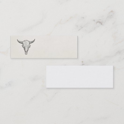 ヴィンテージのヨーロッパのバイソンのスカルのアンティークのテンプレート スキニー名刺 (正面/裏面)