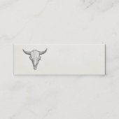 ヴィンテージのヨーロッパのバイソンのスカルのアンティークのテンプレート スキニー名刺 (正面)