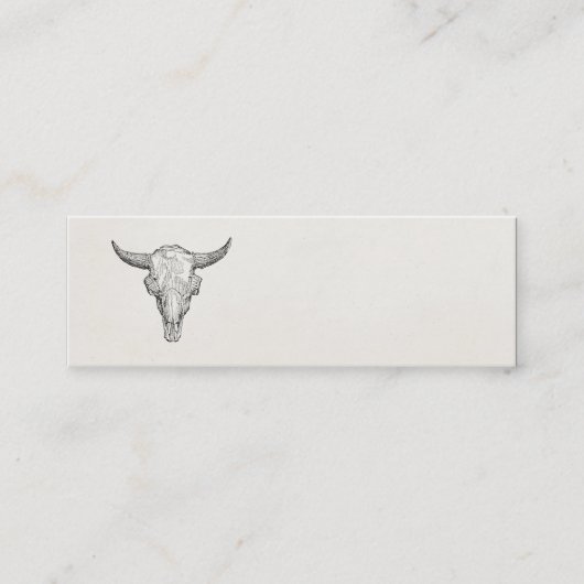ヴィンテージのヨーロッパのバイソンのスカルのアンティークのテンプレート スキニー名刺 (正面)