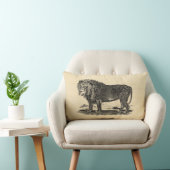 ヴィンテージのライオンのイラストレーション- 1800'sアフリカ人動物 ランバークッション (椅子)