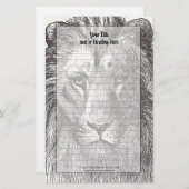 ヴィンテージのライオンの文房具 便箋 (正面/裏面)