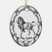 ヴィンテージのライオンは個人化なります セラミックオーナメント (右)