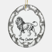 ヴィンテージのライオンは個人化なります セラミックオーナメント (左)