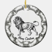 ヴィンテージのライオンは個人化なります セラミックオーナメント (裏面)