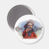 ヴィンテージのライター ラベル アート、カウボーイがターゲットをとらえる マグネット (正面/裏面)