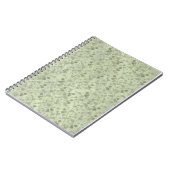 ヴィンテージのライトグリーンの葉が distressed cottagecore 風にデザインされた ノートブック (左側)