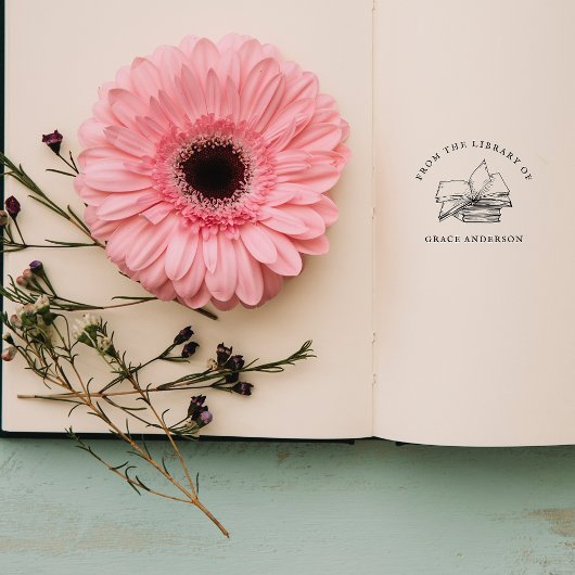 ヴィンテージのライブラリからの名前をカスタムする ラバースタンプ