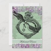 ヴィンテージのライラックのロケットのリハーサルの夕食の招待状 招待状 (正面)