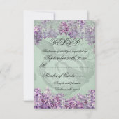 ヴィンテージのライラックのロケットRSVPカード 出欠カード (裏面)