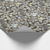 ヴィンテージのラインストーンのダイヤモンドのきらきら光るな鏡パターン ラッピングペーパー (角)