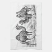 ヴィンテージのラクダのイラストレーション-レトロの旧式なラクダ キッチンタオル (縦)