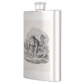 ヴィンテージのラクダのヒトコブラクダのパーソナライズなイラストレーション フラスク (左)