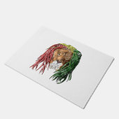 ヴィンテージのラスタのレゲエのライオン ドアマット (アングル)