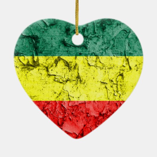 ヴィンテージのラスタの旗 セラミックオーナメント (裏面)