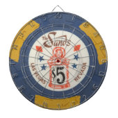 ヴィンテージのラスベガスのカジノのポーカー用のチップのゲーム ダーツボード (正面)