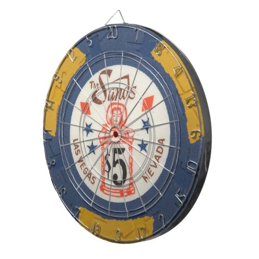 ヴィンテージのラスベガスのカジノのポーカー用のチップのゲーム ダーツボード (正面右)