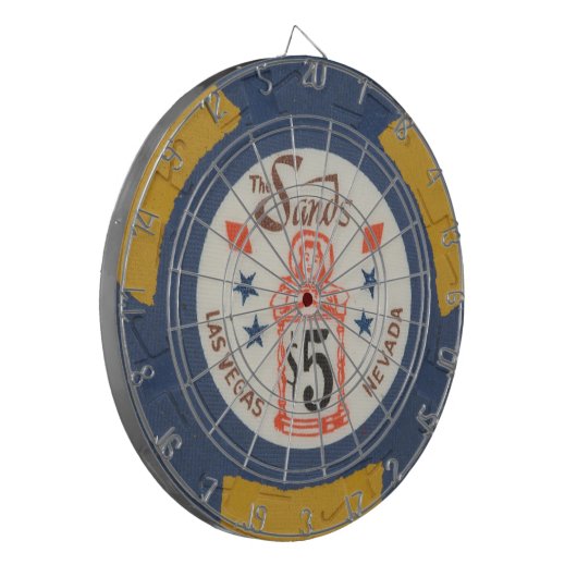 ヴィンテージのラスベガスのカジノのポーカー用のチップのゲーム ダーツボード (正面左)