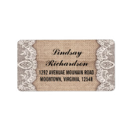 ヴィンテージのラップとホワイトレース住所 シール