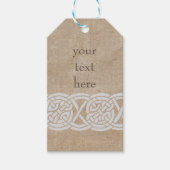 ヴィンテージのラップ上のケルトのノット ギフトタグ (正面)