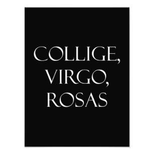 ヴィンテージのラテンColligeの《星座》乙女座、Rosasのバラの引用文 フォトプリント