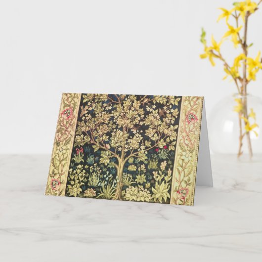 ヴィンテージのラファエロ前の画家ウィリアム・モリスの生命の樹 カード (黄色い花)