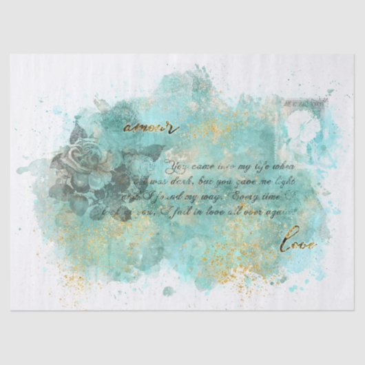 ヴィンテージのラブレターのティッシュペーパー 薄葉紙 (正面)