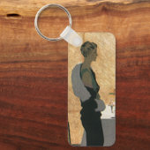 ヴィンテージのラブ＆ロマンス、カップルのエレガントなディナー キーホルダー (正面)