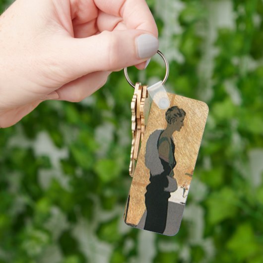 ヴィンテージのラブ＆ロマンス、カップルのエレガントなディナー キーホルダー (手)