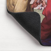 ヴィンテージのラブ＆ロマンス、サッカー観戦デートのカップル マウスパッド (コーナー)